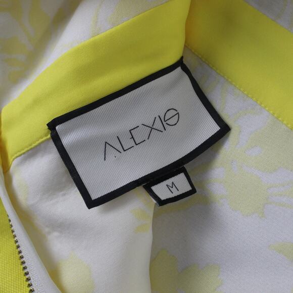 Alexis Dress Medium Alexis Solana Citrus Floral Mini Yellow Jacquard Halter Sexy - Picture 9 of 15